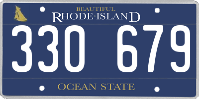 RI license plate 330679