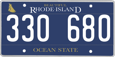 RI license plate 330680