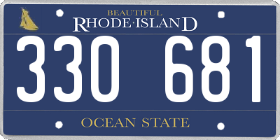 RI license plate 330681