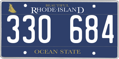 RI license plate 330684