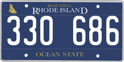 RI license plate 330686