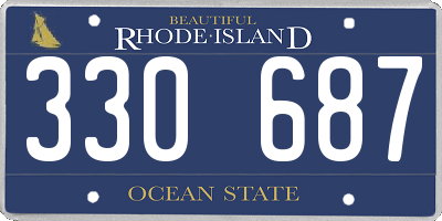 RI license plate 330687