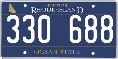 RI license plate 330688