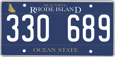 RI license plate 330689