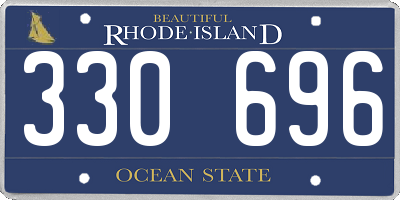 RI license plate 330696