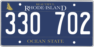 RI license plate 330702