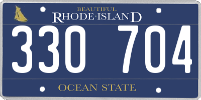 RI license plate 330704