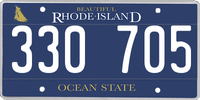 RI license plate 330705