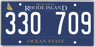 RI license plate 330709