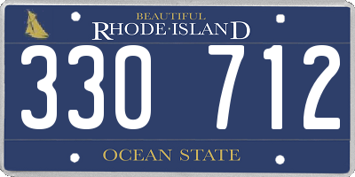 RI license plate 330712