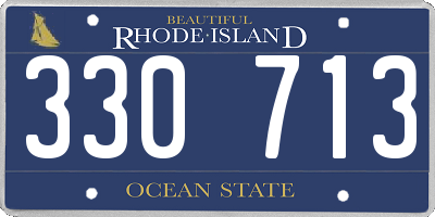 RI license plate 330713