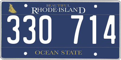 RI license plate 330714