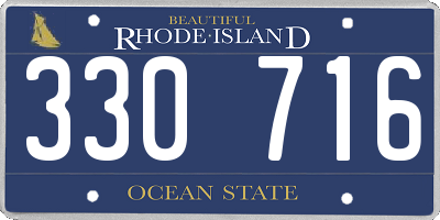 RI license plate 330716