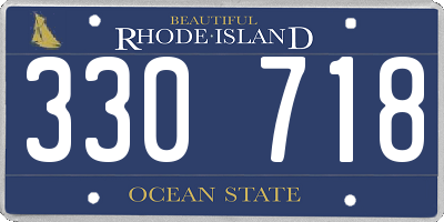 RI license plate 330718