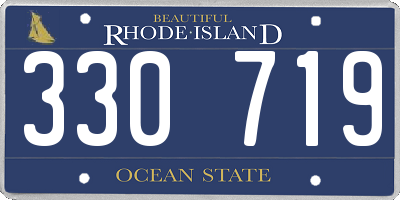 RI license plate 330719