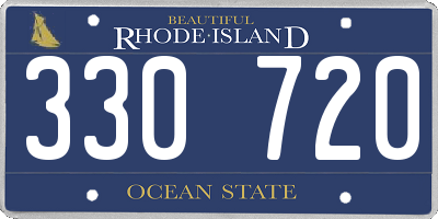 RI license plate 330720