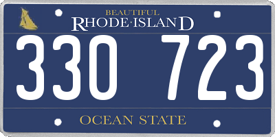 RI license plate 330723