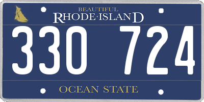 RI license plate 330724