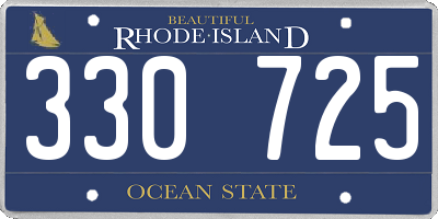 RI license plate 330725