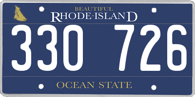 RI license plate 330726