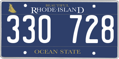 RI license plate 330728