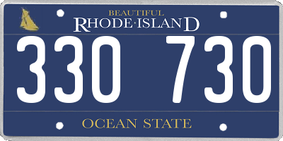 RI license plate 330730