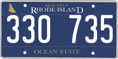 RI license plate 330735