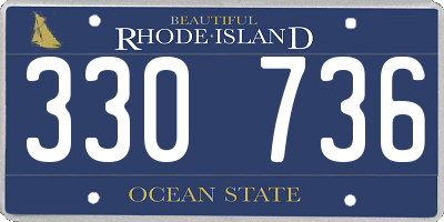 RI license plate 330736