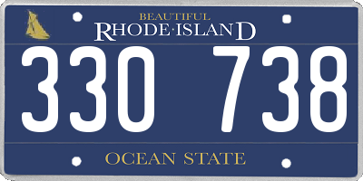 RI license plate 330738