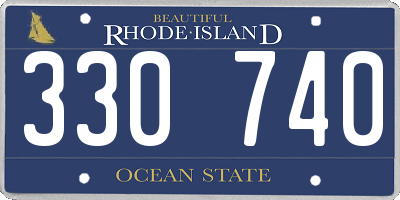 RI license plate 330740