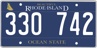 RI license plate 330742