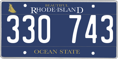 RI license plate 330743