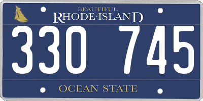 RI license plate 330745