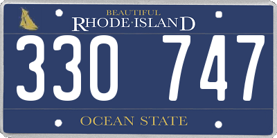 RI license plate 330747