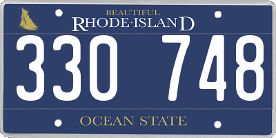 RI license plate 330748