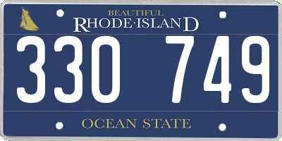 RI license plate 330749