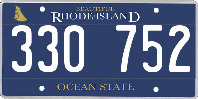 RI license plate 330752