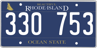 RI license plate 330753