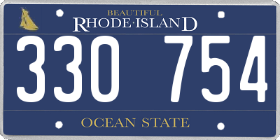 RI license plate 330754
