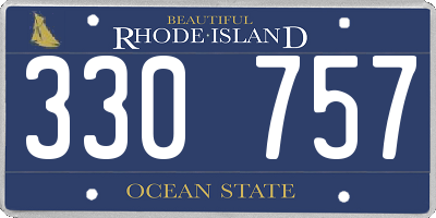 RI license plate 330757