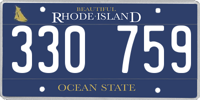 RI license plate 330759