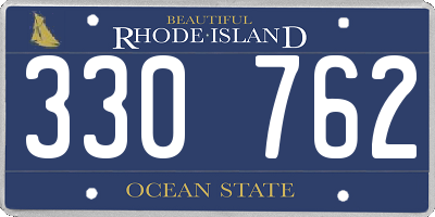 RI license plate 330762