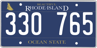 RI license plate 330765