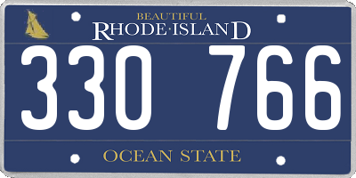 RI license plate 330766