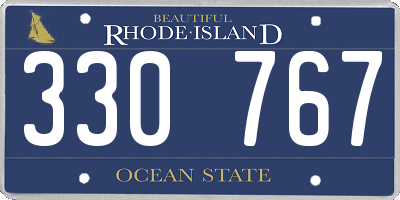 RI license plate 330767