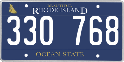 RI license plate 330768