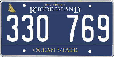 RI license plate 330769