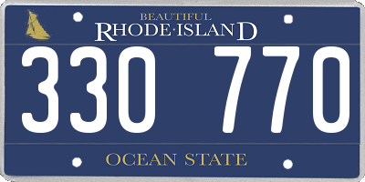 RI license plate 330770