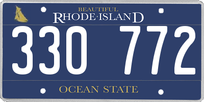 RI license plate 330772