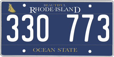 RI license plate 330773